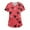 Vermilion #002, variant on Womens Valentine Day Scrub Tops Love Heart Print Short Sleeve Cute Plus Size Scrub Tops Nursing V Neck Quick Dry Workwear with Pockets Hot Pink 4XL