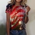 thumbnail image 2 of TSADFHJI Hauts de Noël Élégants pour Femmes Plus T-Shirt Imprimé Numérique 3D à Manches Courtes Col Rond TTTG Rouge, 2 of 4