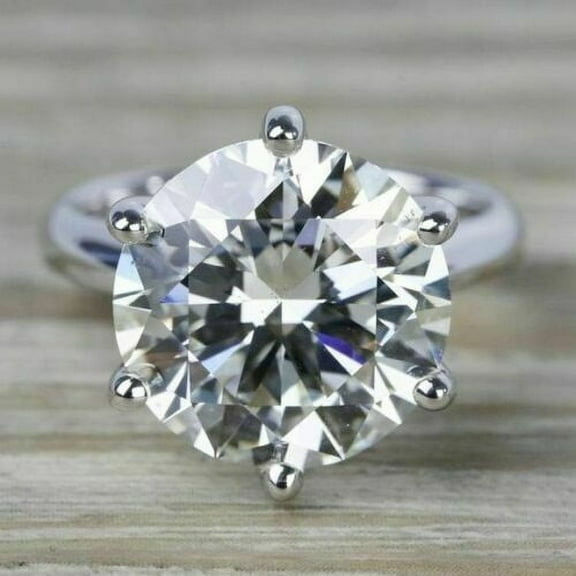 2Ct Lab Created Diamond Round Cut Solitaire Engagement Ring 14k White Gold Plated