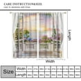thumbnail image 2 of Sea View Curtains, Summer Ocean Sunrise Tropical Blooming Garden Seaside Scenery Print Window Drapes for Living Room Bedroom Cafe, 84" W X 84" L, 2 of 5
