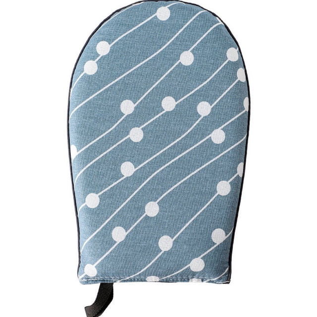 Nvzi Mini tabla de planchar de mano con aislamiento resistente al calor, almohadilla de planchado para guantes de planchado portátiles, protector de 5 x 8 pulgadas (cabezal redondo azul)
