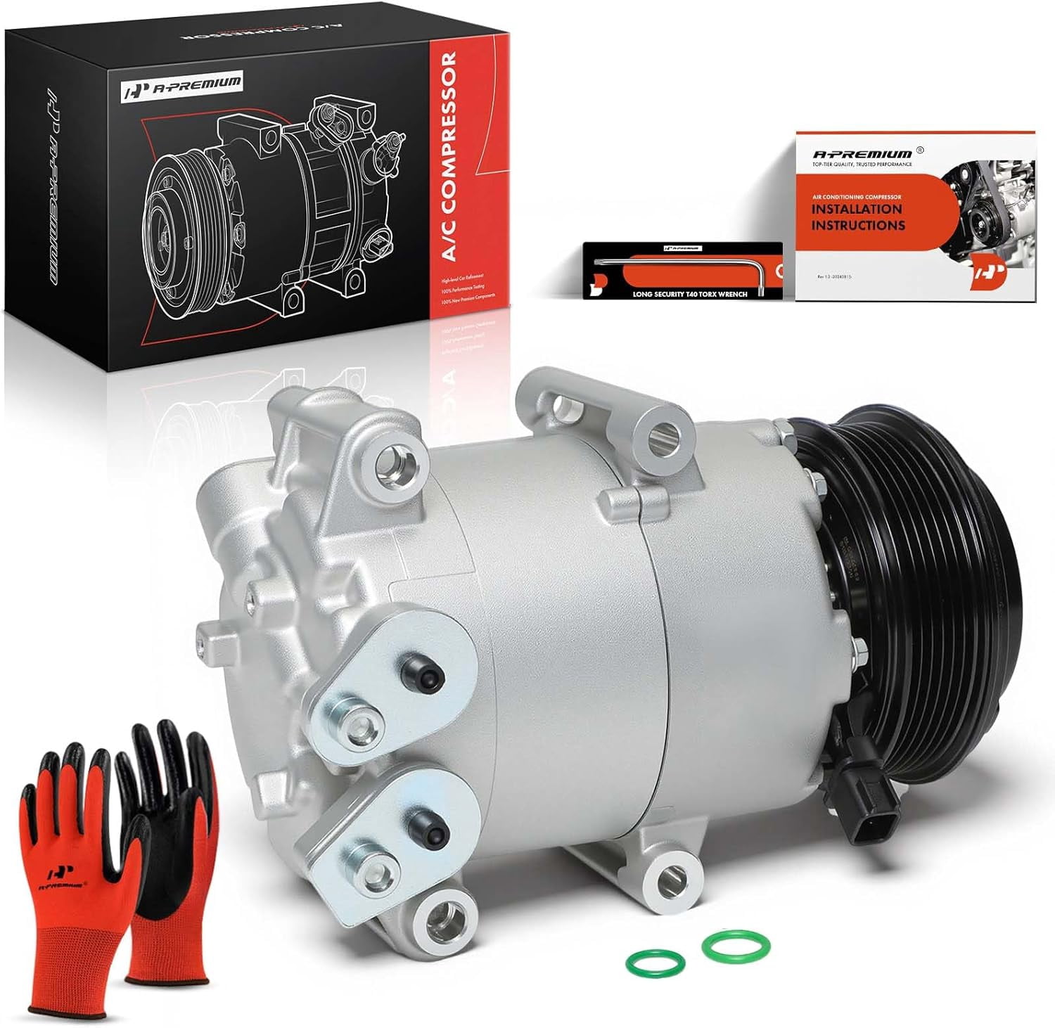 A-Premium Air Conditioner AC Compressor with Clutch Compatible with Ford Fiesta 2014-2019 L4 1.6L
