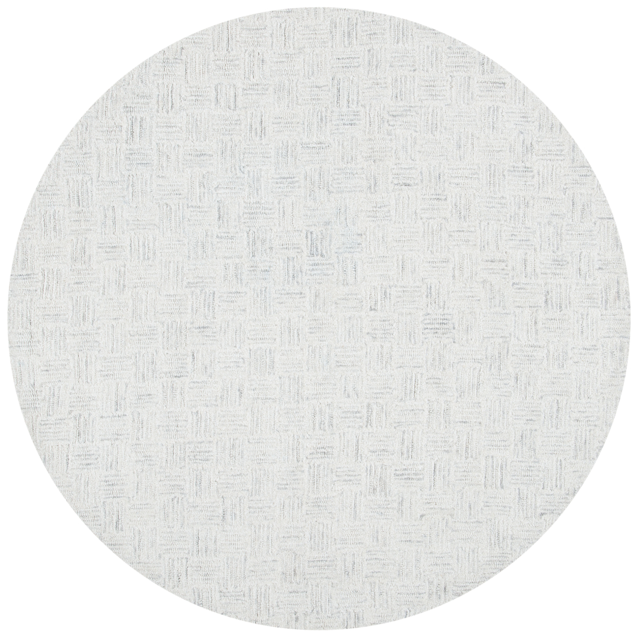 SAFAVIEH Micro-Loop Charlotte Geometric Solid Wool Area Rug, Light Grey/Ivory, 4' x 6'