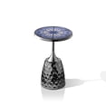 thumbnail image 4 of 24/7 Shop At Home Enric Modern Metal Accent Side Table with Round Tabletop, Living Room End Table, Black with Geometric Pattern, 4 of 10