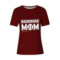 thumbnail image 4 of Lilgiuy Baseball Mom T-Shirt for Women Play Ball Baseball Heart Pattern Solid Color Short Sleeve Tees Trendy Novelty Baseball Graphic Top Streetwear(Wine,L), 4 of 4