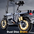 thumbnail image 6 of INSDRGN Folding Electric Bike for Teenager and Adults, 16AH 48V Battery 14" Electric Bike 750W Motor, 62 Miles Range, Mini Ebike for City Commuter, UL2849, 6 of 7