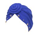 thumbnail image 2 of CUIYUAN Knotted Headwraps for Women Chemo Headwear Turban Soft Cancer Head Scarf Hats Beanie Elastic Hair Wraps Beanie Soft Sleep Caps Turban Hat for Women Head Wraps Blue, 2 of 5