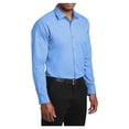 thumbnail image 4 of Mens Slim Fit Long Sleeve Carefree Cotton/Polyester Poplin Shirt Carolina Blue X-Large, 4 of 6