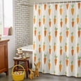 thumbnail image 4 of Easter Shower Curtain Bunny Carrot Shower Curtains for Bathroom Decor, Waterproof Polyester Shower Curtain Set with Hooks, Standard Size 72" x 72" Yellow Carrot, 4 of 9