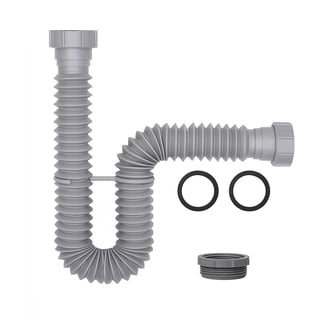 MATUFF Flexible Sink Drain Pipe Kit - Expandable P-Trap Replacement, Anti-Odor, Fits 1-1/4" Drain Hole