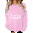 thumbnail image 2 of Njoeus Women's Oversized Sweatshirt Letter Print Graphic Tee Shirts Crewneck Long Sleeve Casual Loose Pullover Tops for Women Trendy Teen Girls Pink XXL, 2 of 6
