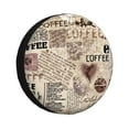 thumbnail image 1 of Kdxio Abstract Coffee Pattern With Letters Print Tire Cover Waterproof Leather Wheel Cover, Camper Spare Tire Cover Fit for Jeep Wrangler Rv SUV Truck Travel Trailer-16 inch, 1 of 6