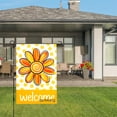 thumbnail image 3 of Amhnf Linen Garden Flag With Bright Orange Daisy And Welcome Text For Home Outdoor Garden Yard Decor 12x18 inch, 3 of 5