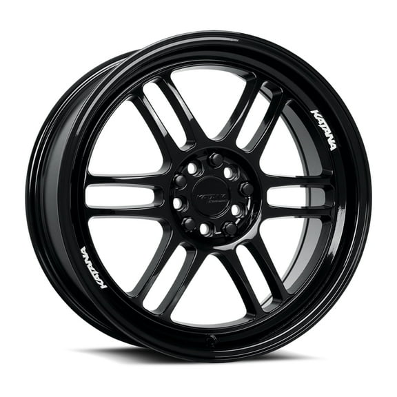 KATANA RACING KR02 18X8 5X100/114.3  40mm Glossy Black Alloy Wheel Rim 18" Inch