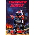 thumbnail image 4 of Retrobot 11x14 Black Modern Wood Framed Wall Art Titled - Thunder Robot, 4 of 6