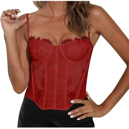 Womens Lace Bralettes Cami Tops  Sexy Lace Bralette for Women V Neck Camisole Lingerie Spaghetti Strap Tube Slim Tank Top XS-XL Womens Bras Clearance under $5