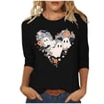 thumbnail image 2 of DailyTrove Women's Halloween Long - Sleeve Shirt, Ghost & Pumpkin Pattern Print, Classic Fit, Breathable Fabric, Halloween Events & Casual Outings, 2 of 6