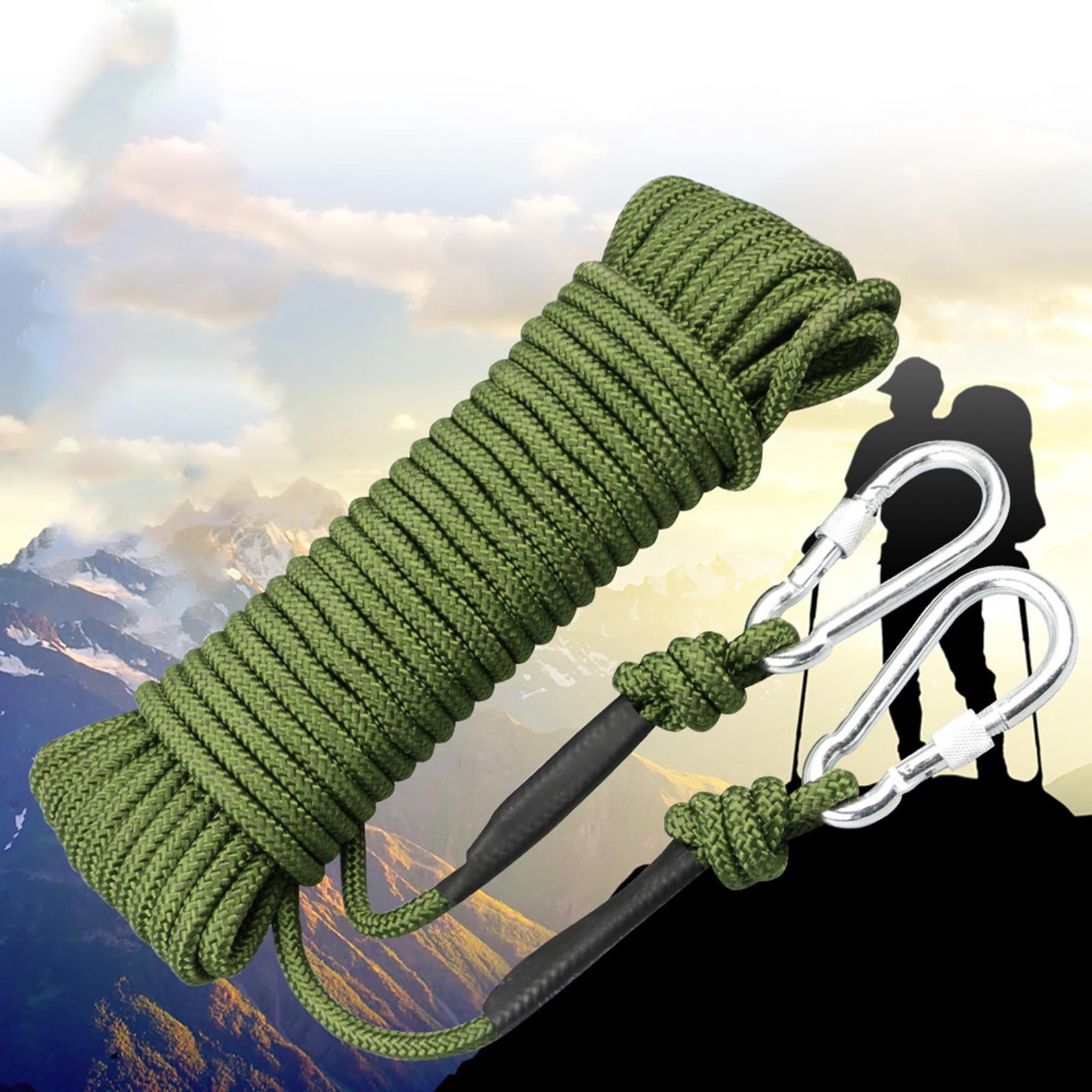 Corde D'escalade JOKILY 10m Avec 2 Mousquetons - Diamètre 8mm - Haute Résistance