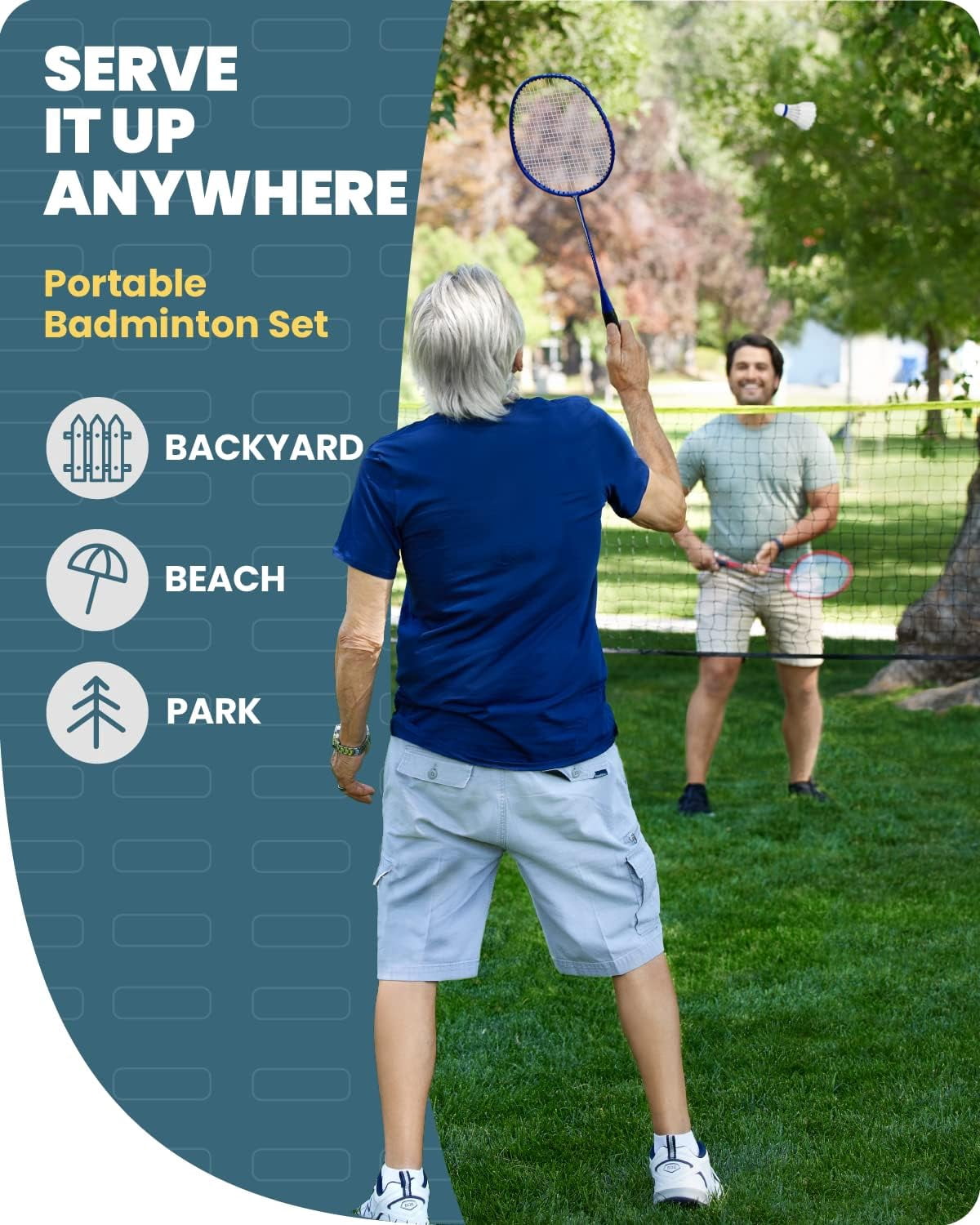 Boulder Sports Badminton Rackets - Lightweight Badminton Racket Set with 3 Shuttlecocks and Racquet Case - Badminton Set for Backyard or Outdoor Games