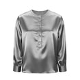 thumbnail image 4 of hotojiny Long Sleeve Shirts for Women Satin Silk Button up Dressy Casual Blouses Spring Fall Clothes Business Office Womens Tops, 4 of 5