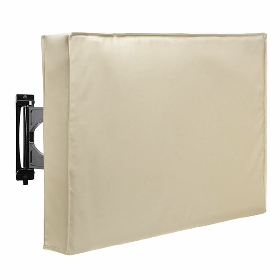 WSYW 30-32" 600D Outdoor Waterproof TV Cover Heavy duty Weatherproof 360° LED Screen Protector Beige 1.32lb