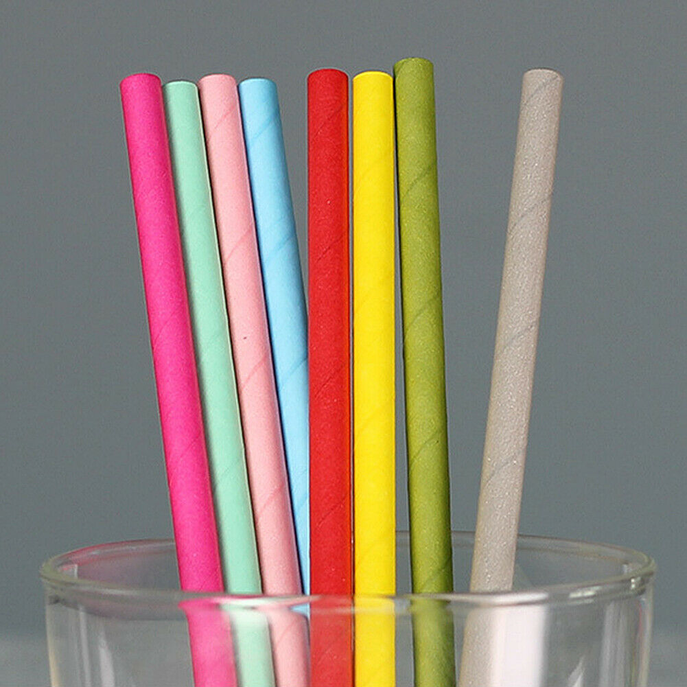 100200 Bulk Packed Paper Straws Pattern Color Biodegradable FDA