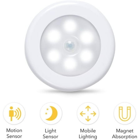 

9 Pieces Motion Sensor Light Wireless Battery-Powered LED Night Light Stick-Anywhere Closet Lights Step Lights Safe Lights Stair Light with Magnet for Hallway Bathroom Bedroom Kitchen