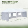 thumbnail image 4 of LZBEITEM 10'x30' Party Tent Outdoor Gazebo Wedding Tent Canopy Heavy duty Pavilion 5 Sidewall, 4 of 6