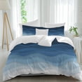 thumbnail image 2 of Navy Blue Ombre Bedding 3 Piece Duvet Cover Set Queen Size, Modern Moire Wave Gradient Soft Microfiber Comforter Cover with Zipper Closure & Pillowcases, Wrinkle & FadeResistant Quilt Cover, 2 of 9