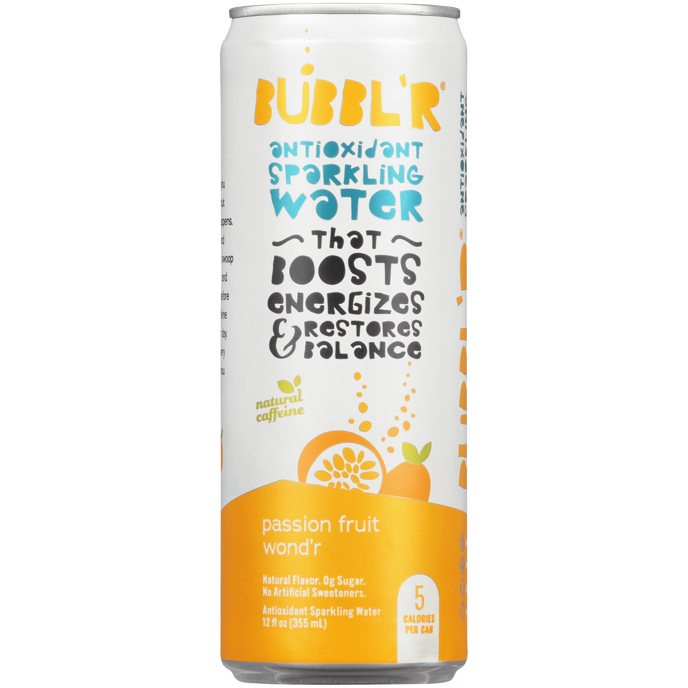 Bubbl’r Passion Fruit 12OZ Can (6PK4) Antioxidant sparkling water with