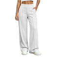 thumbnail image 2 of Sunnin Womens Front Seam Sweatpants Wide Leg Pull On Elastic Waist Side Pockets Casual Athletic Trousers, 2 of 7