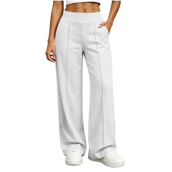 SAWOBUUN Womens Wide Leg Sweatpants High Waisted Casual Loose Pants Stretchy Comfy Lounge Palazzo Trousers