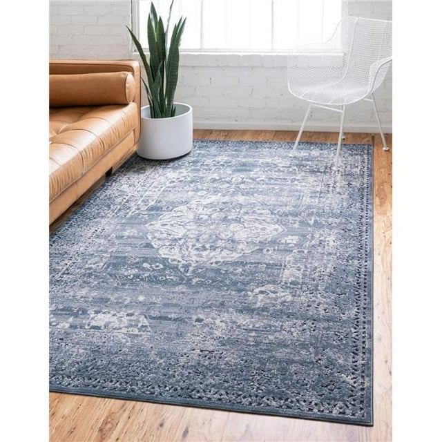 Unique Loom 3146827 5 x 8 ft. Chateau Hoover Rectangular Rug, Navy Blue