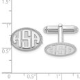 thumbnail image 3 of Auriga Fine Jewelry 925 Sterling Silver Rh-plated Raised Letter Oval w/Boarder Monogram Cufflinks for Men, 3 of 4