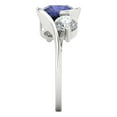 thumbnail image 3 of Three-Stone Engagement Ring for Women - 3.5ct Simulated Tanzanite in 14K White Gold Promise Ring, 3 of 6