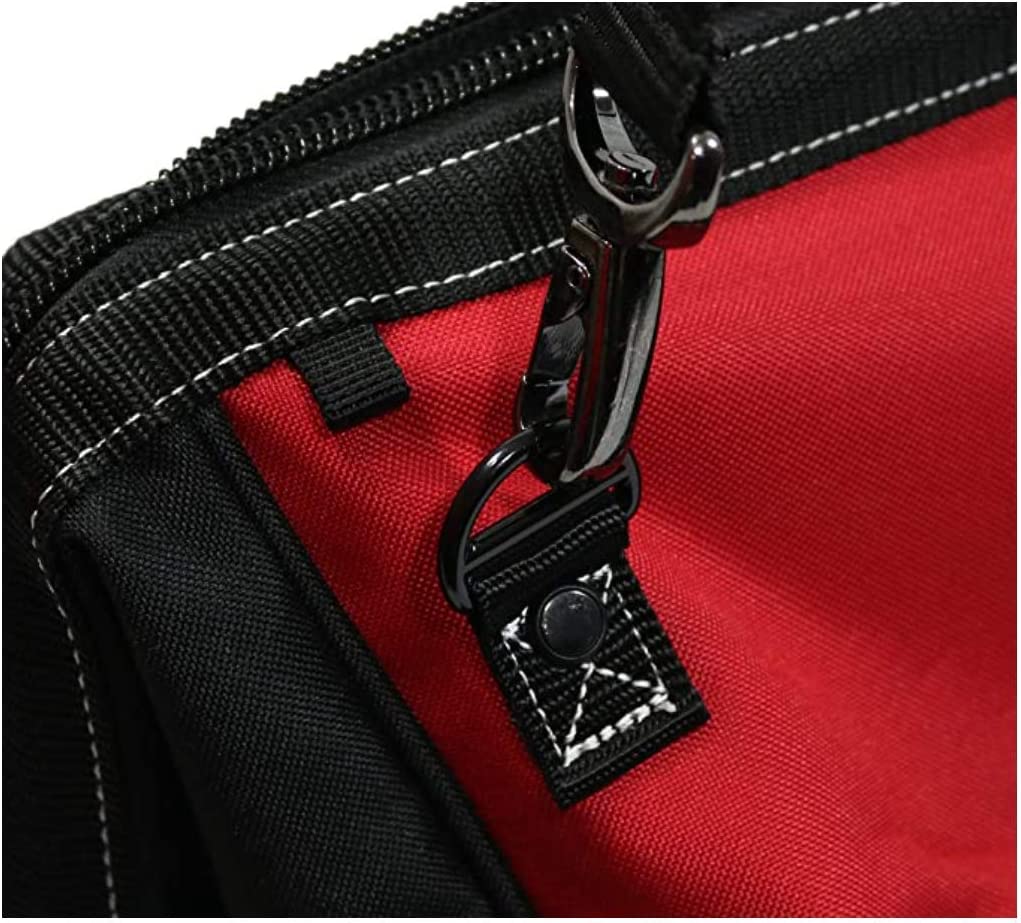 Husky 24in 16 Pocket Zippered Tool Bag, Red/Black