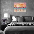thumbnail image 6 of HFDF Pink Flamingo Canvas Wall Art Tropical Flamingo Coastal Blue Ocean Sunrise Pictures Decor Beach Sunset Painting Modern Prints Artwork for Home Bathroom Living Room Office 14x11inch Framed, 6 of 6