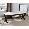 thumbnail image 2 of Monte Carlo Bench with Dark Walnut Base and Trim in Linen White Fabric, 2 of 6