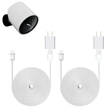 25ft/7.6m Weatherproof Outdoor Charging Cable for SimpliSafe Outdoor Security Camera Only (2-Pack)