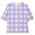 thumbnail image 4 of ZACPNCV Girls Short Sleeve T Shirt with Biker Shorts Set 2 Piece Summer Outfits Purple 5-6 Years, 4 of 8