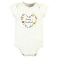 thumbnail image 4 of Hudson Baby Infant Girl Cotton Bodysuit, Pant and Shoe Set, Soft Painted Floral, 9-12 Months, 4 of 5