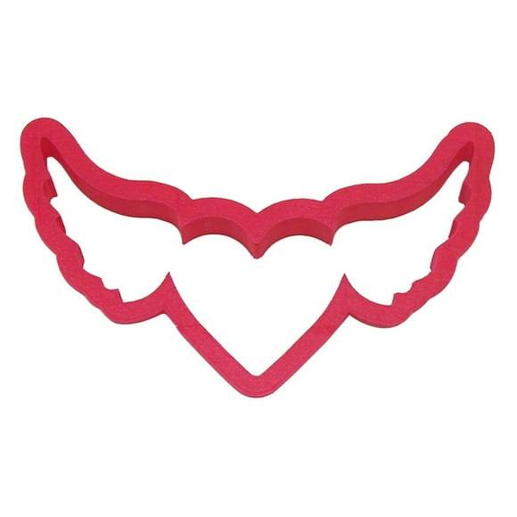 CookieCutterCom Brand Heart with Wings Cookie Cutter 5.5 Inch - Plastic 3D Cookie Cutter, Made in USA