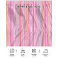 thumbnail image 5 of Pink Orange Blue Stripe Wrap Around Bed Skirts for King Bed 16" Drop,Bed Skirt with Adjustable Elastic Belt Dust Ruffle Bed Valance for Bedroom Modern Abstract Art Striped Farmhouse Bed Frame Cover, 5 of 7
