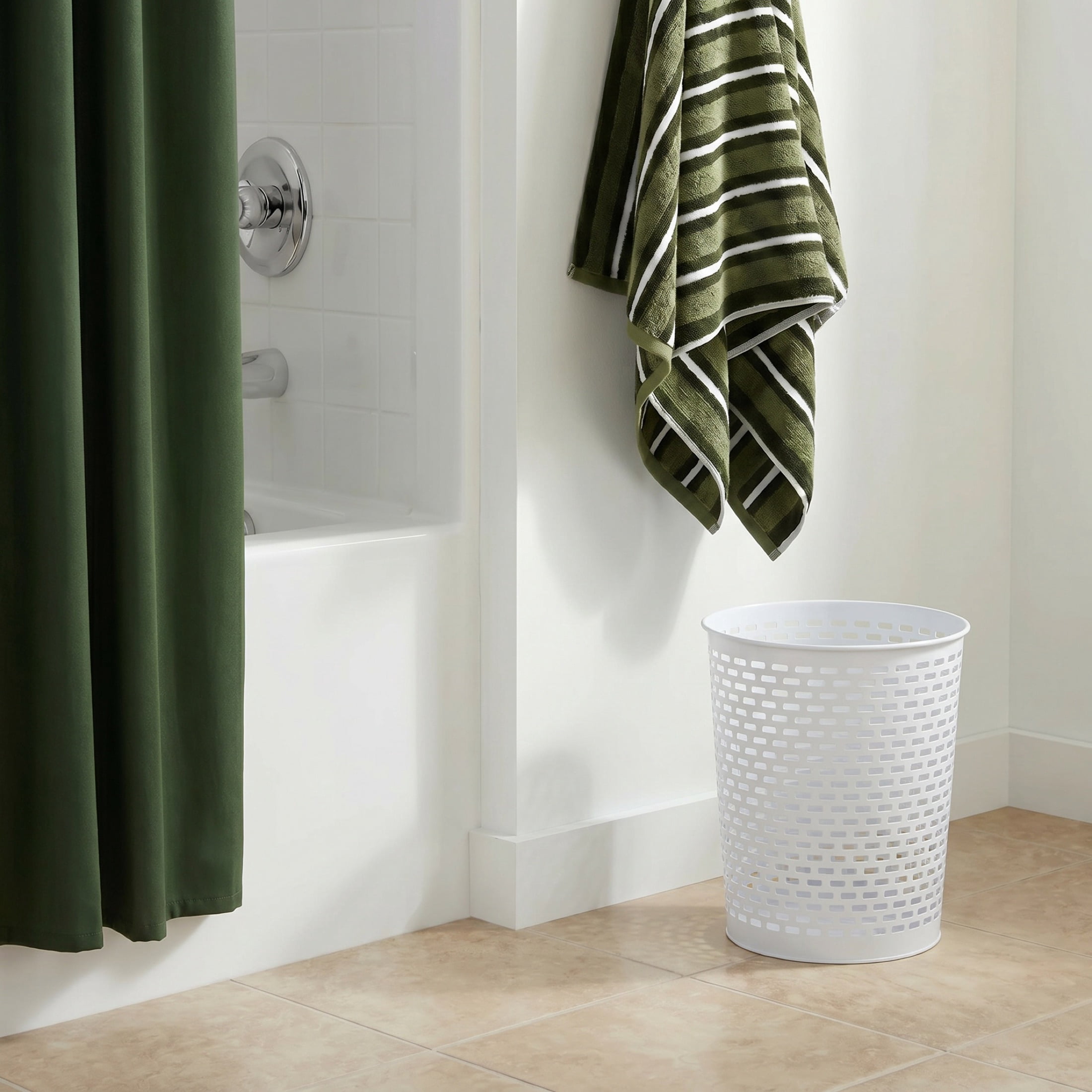 Mainstays White Metal Wastebasket