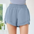 thumbnail image 5 of ClodeEU Women's High Waisted Athletic Shorts, Quick Dry Loose Fit Running Shorts with Liner, Elastic Waist Workout Shorts Light Blue,Women's Plus S, 5 of 7