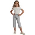 thumbnail image 5 of Fengactive Little Girls Straight Leg Dress Capri Pants High Waisted Office Work Pants Capris for Girls with Pockets, 5 of 9