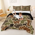 thumbnail image 3 of Catabedysis Rustic Camo Camping Full Size Comforter Sets,Jungle Animal Deer Bear Bedding Comforter Set For Boys,Green Brown,Black Reversible,3-Piece,1 Comforter and 2 Pillowcases, 3 of 7