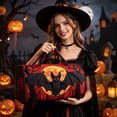 thumbnail image 2 of ZhangC Halloween Themed Quilted Embroidered Tote Bag, 16x8x8 Inch Large Capacity Portable Travel Handbag, Embroidered Storage Tote for Party Supplies, Costumes, Gym and Daily Use, 2 of 9