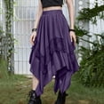 thumbnail image 5 of HBGVBA Midi Skirts for Women,High Low Skirts,Solid Color Gothic Punk Style Midi Skirt Fashion Streetwear For Summer Season Skirts, 5 of 5