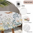 thumbnail image 3 of Spring Floral Round Tablecloth for 36-44 Inch Tables,Fitted Table Cover with Elastic Edge,Butterfly Summer Botanical Watercolor Flowers Waterproof Outdoor Table Cloth Protector for Patio Dinner, 3 of 9